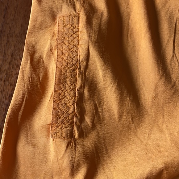 Calypso bright yellow-orange silk dress - Picture 3 of 7